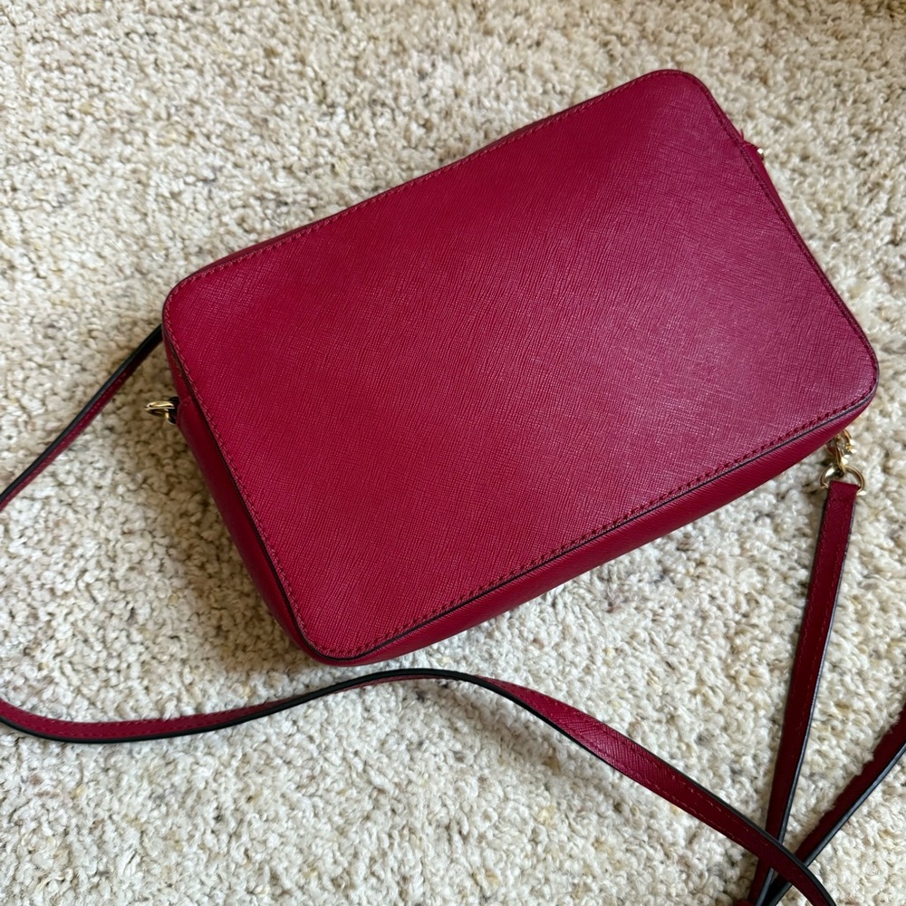 Michael Kors Red Leather Small Crossbody Bag - Picture 3 of 11